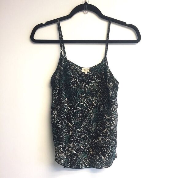 ARITZIA Wilfred Sleeveless Under Silk Camisole Tank Top Print Black Grey XS - Picture 2 of 7